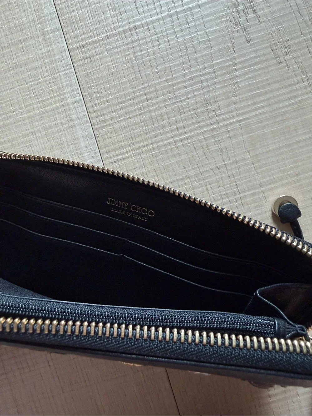 NEW Jimmy Choo Black Zodiac Charm Wallet